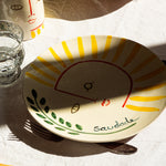 Assiette plate en céramique de la collection Sol, l'artisanat portugais